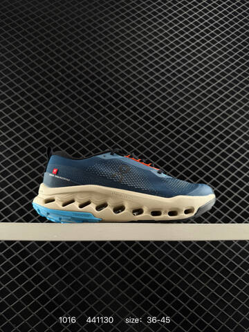 On Cloudsurfer Trail 2 Navy Beige Blue Orange EU 36-45 Trail Shoe Trail Running Sneakers - Unisex (BS-85481)