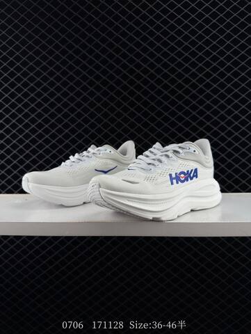 HOKA Bondi 9 White Blue Red EU 36-46 Running Shoe Running Sneakers - Unisex (BS-86567)