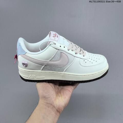 Nike Air Force 1 07 White Light Pink Light Blue Dark Brown EU 36-45 Sneaker - Unisex (BS-61206)