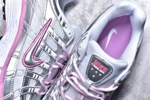 Nike P-6000 White Silver Pink Purple Black Running Shoe (BS-59651)