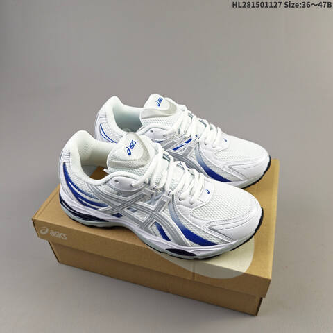 ASICS Gel Sekiran White Silver Blue EU 36-47 Running Shoe Running Sneakers - Unisex (BS-69222)