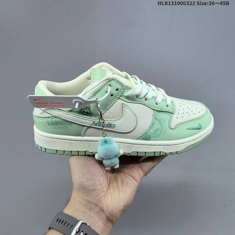 Nike Dunk SB Low Labubu Custom Off White Light Mint Green EU 36-45 Skate Shoe - Unisex (BS-61192)