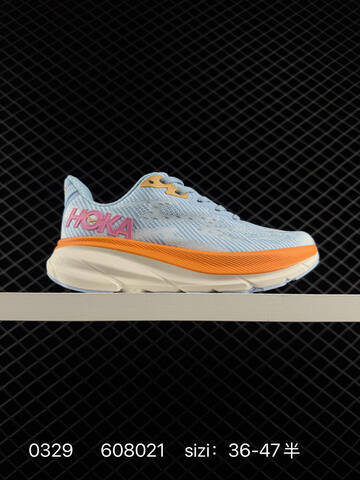HOKA ONE ONE Clifton 9 Light Blue Orange Pink Cream Yellow EU 36-47 Running Shoe Running Sneakers - Unisex (BS-86275)