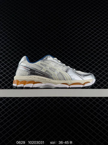 ASICS Gel Kayano 12 1 KITH Silver Cream Blue Orange EU 36 45 Running Shoe EU 36-45 Running Sneakers - Unisex (BS-81814)