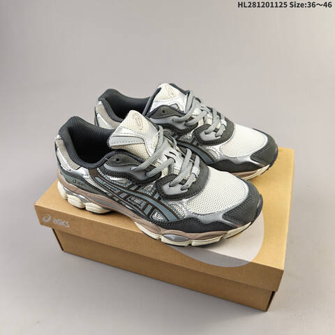 ASICS GEL-NYC Silver Dark Grey Cream EU 36-46 Running Shoe Running Sneakers - Unisex (BS-69228)