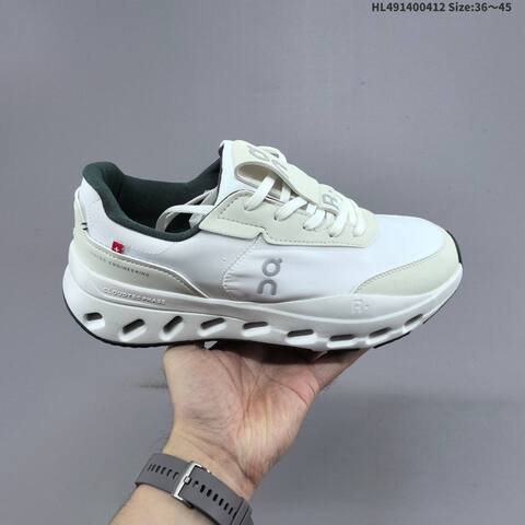 On Running THE ROGER Wildcard White Cream Dark Green EU 36-45 Running Shoe Running Sneakers - Unisex (BS-69617)