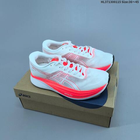 ASICS S4 FF Turbo White Neon Red Black EU 36-45 Running Shoe Running Sneakers - Unisex (BS-69061)