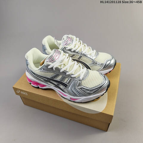 ASICS Gel-Kayano 14 Cream Silver Black Pink White EU 36-45 Running Shoe Running Sneakers - Unisex (BS-69214)