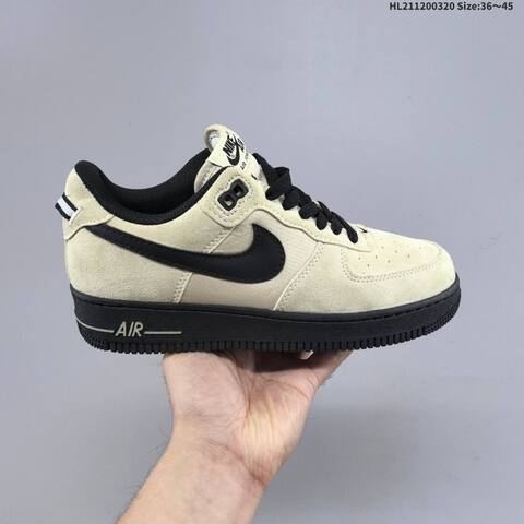 Nike Air Force 1 07 Light Beige Black White EU 36-45 Sneaker - Unisex (BS-61233)