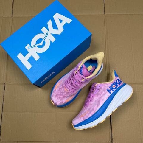 HOKA Clifton 9 Pink Blue White Yellow Orange Running Shoe Running Sneakers (BS-86868)