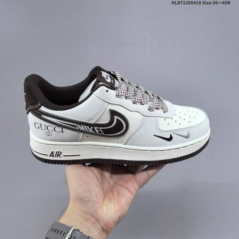 Nike Air Force 1 07 LV8 SS1979-023 Off White Dark Brown Burgundy EU 36-45 Sneaker - Unisex (BS-60661)