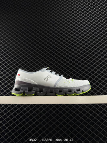 On Cloud X 4 Light Grey Dark Grey Neon Green Black EU 36-47 Running Shoe Running Sneakers - Unisex (BS-85511)