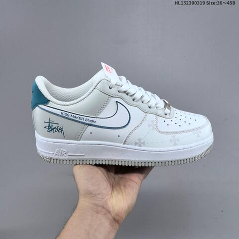 Nike Air Force 1 Low White Light Grey Teal EU 36-45 Sneaker - Unisex (BS-61242)