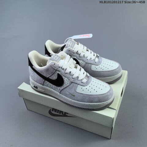Nike Air Force 1 07 Low Grey White Black EU 36-45 Sneaker - Unisex (BS-62623)
