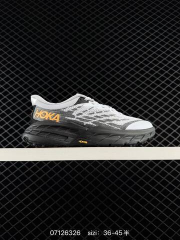 HOKA ONE ONE Mafate Speed 4 White Grey Black Orange EU 36-45 Trail Shoe Trail Running Sneakers - Unisex (BS-86158)