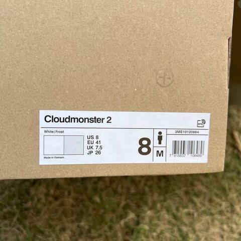 On Cloudmonster 2 3ME10120664 White Frost Black US 8 EU 41 UK 7 5 JP 26 Running Shoe Running Sneakers - Men's (BS-86984)