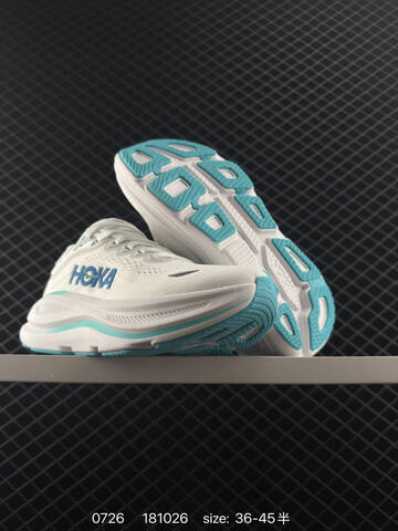 HOKA ONE ONE Bondi 9 White Turquoise Blue EU 36-45 Running Shoe Running Sneakers - Unisex (BS-86528)