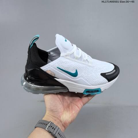 Nike Air Max 270 Flyknit White Black Teal Silver EU 36-45 Running Shoe - Unisex (BS-60551)