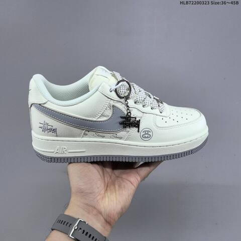 Nike Air Force 1 07 LV8 Stussy Off White Grey Black EU 36-45 Sneaker - Unisex (BS-61172)
