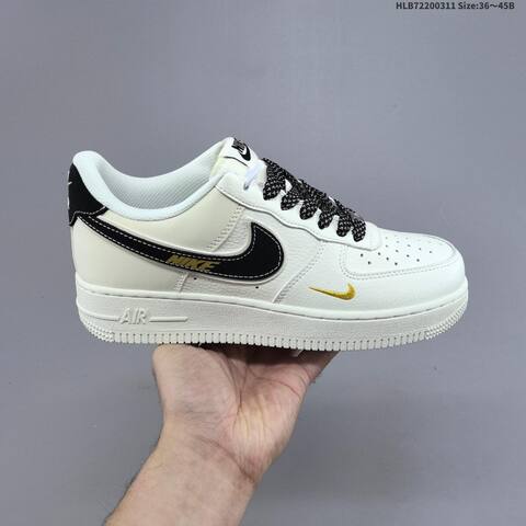 Nike Air Force 1 07 LV8 CS5288-086 Off White Black Gold EU 36-45 Sneaker - Unisex (BS-61369)