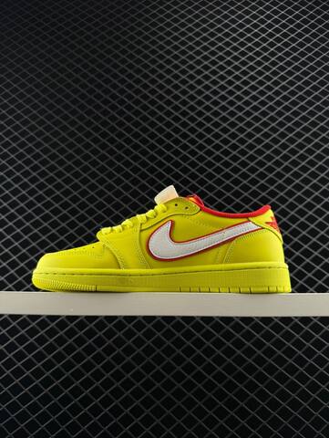 Jordan Air Jordan 1 Low Travis Scott Supreme Bright Yellow White Red EU 36-45 Sneaker - Unisex (BS-81410)