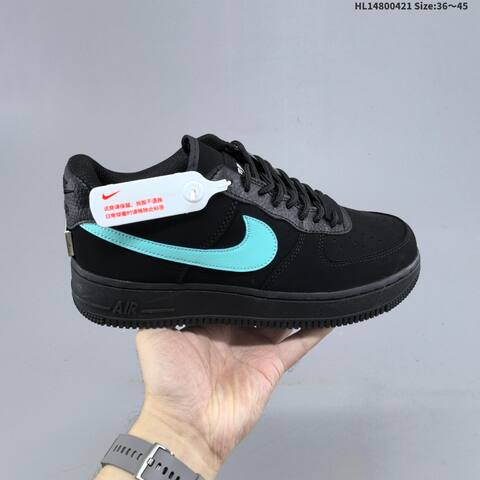 Nike Air Force 1 07 Black Tiffany Blue EU 36-45 Skate Shoe - Unisex (BS-60603)