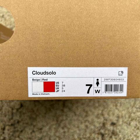 LOEWE x On Cloudsolo 3WF30604603 Red Off White US 7 EU 38 UK 5 JP 24 Running Shoe Running Sneakers - Women's (BS-86773)