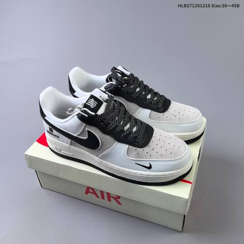 Nike Air Force 1 07 White Black Grey Dark Green EU 36 45 Skate Shoe EU 36-45 - Unisex (BS-62650)