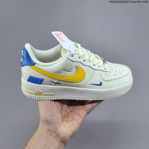 Nike Air Force 1 07 FZ1151-100 Off White Yellow Blue EU 36-45 Sneaker - Unisex (BS-61098)