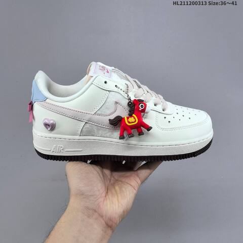 Nike Air Force 1 Low Off White Light Pink Light Blue Dark Brown EU 36-41 Sneaker - Unisex (BS-61347)