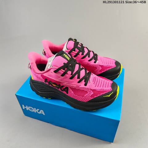 HOKA Challenger 8 Pink Black Neon Yellow EU 36-45 Trail Shoe Trail Running Sneakers - Unisex (BS-69458)