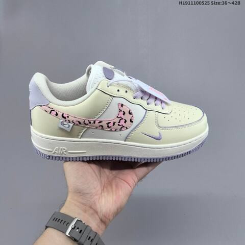 Nike Air Force 1 07 Beige White Purple Pink Black EU 36-42 Sneaker - Unisex (BS-60133)