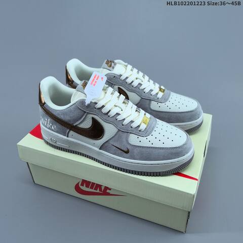 Nike Air Force 1 Low Grey White Bronze Off White Black EU 36-45 Sneaker - Unisex (BS-62501)