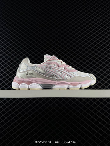 ASICS GEL NYC Cream Pink Silver White Beige EU 36-47 Running Shoe Running Sneakers - Unisex (BS-81701)
