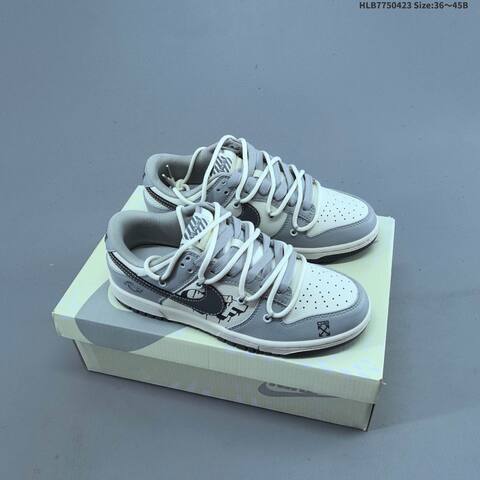 Nike Dunk SB Low Light Grey White Dark Grey Navy EU 36-45 Skate Shoe - Unisex (BS-60579)