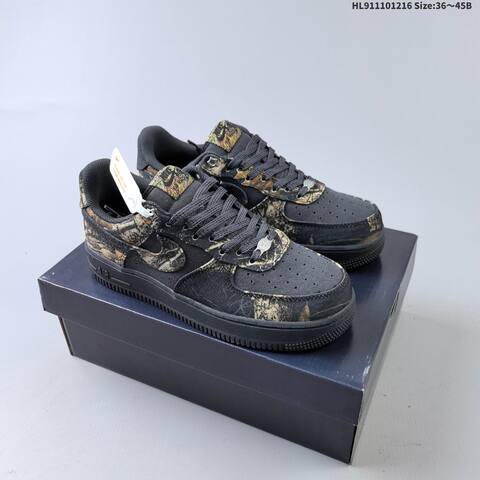 Nike Air Force 1 07 Black Brown Tan Olive Green White EU 36-45 Sneaker - Unisex (BS-62640)