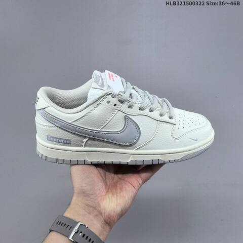 Nike SB Dunk Low Supreme Off White Light Grey EU 36-46 Skate Shoe - Unisex (BS-61186)