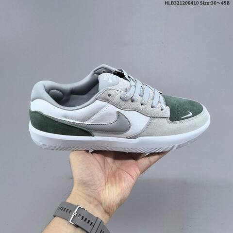 Nike SB Force 58 White Grey Dark Green EU 36-45 Skate Shoe - Unisex (BS-60839)