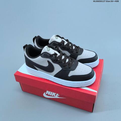 Nike Court Borough Low Black White Light Grey EU 36-40 Skate Shoe - Unisex (BS-61720)