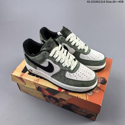 Nike Air Force 1 Low 07 AKIRA Olive Green Light Grey Black White EU 36-45 Sneaker - Unisex (BS-62688)