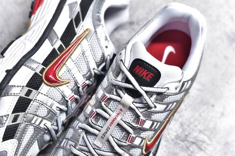 Nike P-6000 White Silver Red Black Gold Running Shoe (BS-59689)
