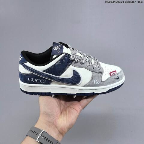 Nike SB Dunk Low Retro DIY White Navy Grey Black Red EU 36-45 Skate Shoe - Unisex (BS-61157)