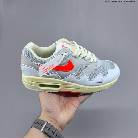 Nike Air Max 1 Grey White Bright Orange Cream Black EU 36-47 Sneaker - Unisex (BS-60127)