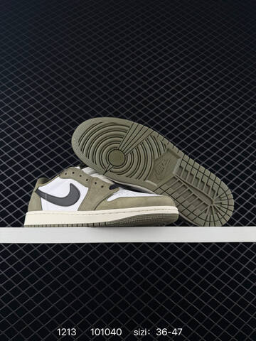 Jordan Air Jordan 1 Low White Olive Black Sail EU 36-47 Sneaker - Unisex (BS-80072)