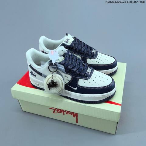 Nike Air Force 1 07 Low White Navy Blue Sail EU 36-45 Sneaker - Unisex (BS-61685)