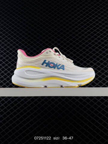 HOKA ONE ONE Clifton 9 Wide Off White Yellow Pink Blue EU 36-47 Running Shoe Running Sneakers - Unisex (BS-86145)