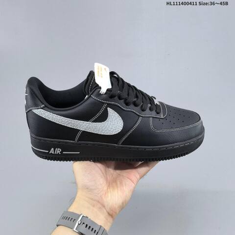 Nike Air Force 1 07 Black Silver EU 36-45 Sneaker - Unisex (BS-60813)