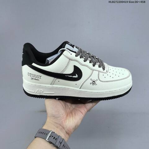 Nike Air Force 1 07 Low Stussy Off White Black Light Grey EU 36-45 Sneaker - Unisex (BS-60651)