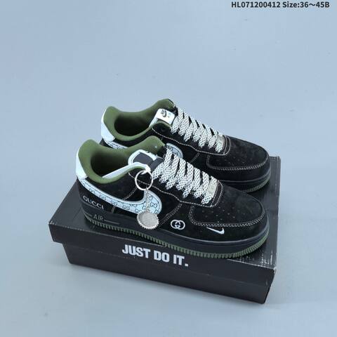 Nike Air Force 1 07 Black White Olive Green EU 36-45 Sneaker - Unisex (BS-60799)