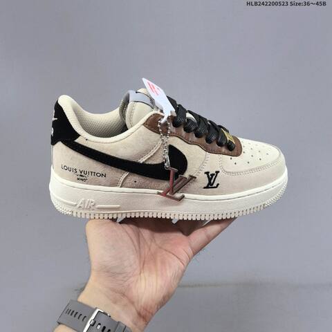 Nike Air Force 1 07 LV8 Beige Black Brown Olive EU 36-45 Sneaker - Unisex (BS-60177)